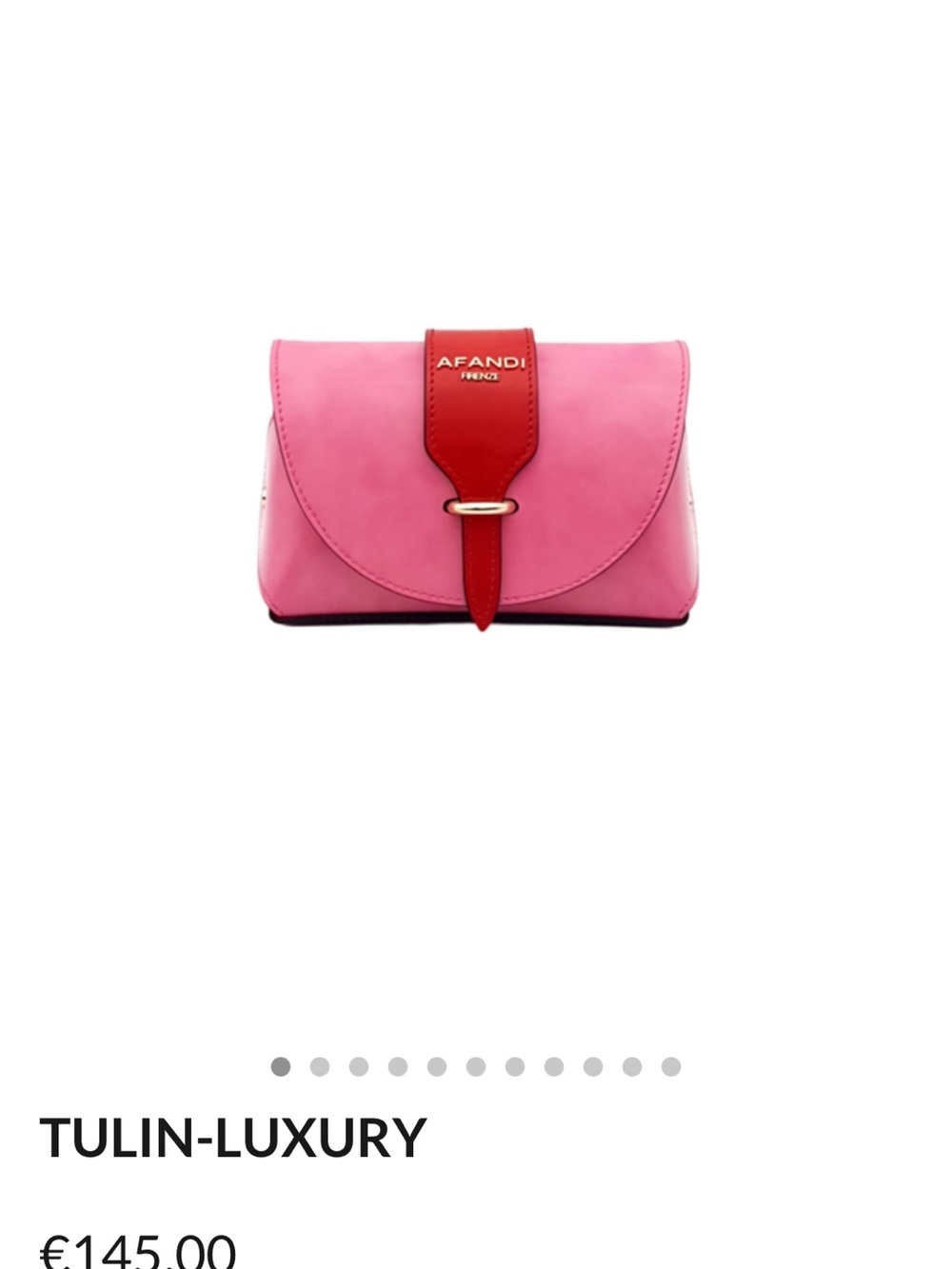 Pink Afandi Crossbody Purse with Red Accent
